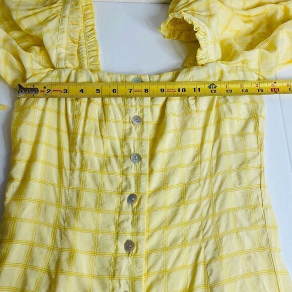 Capulet Midi Sun Dress Butter Yellow Plaid Size XS - Picture 8 of 13
